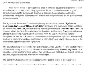Ag Day Parent Letter